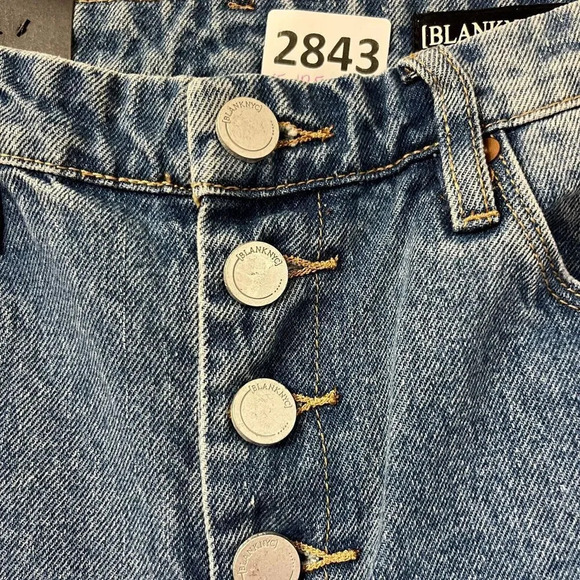 BlankNYC Womens Madison Jeans 27 Denim Distressed Button Fly High Waist Pants - Picture 4 of 8